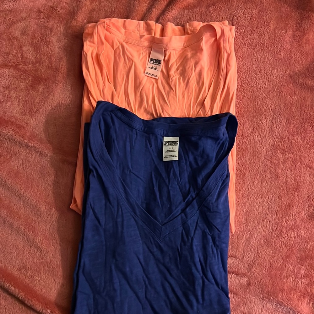 2 PINK v-necks